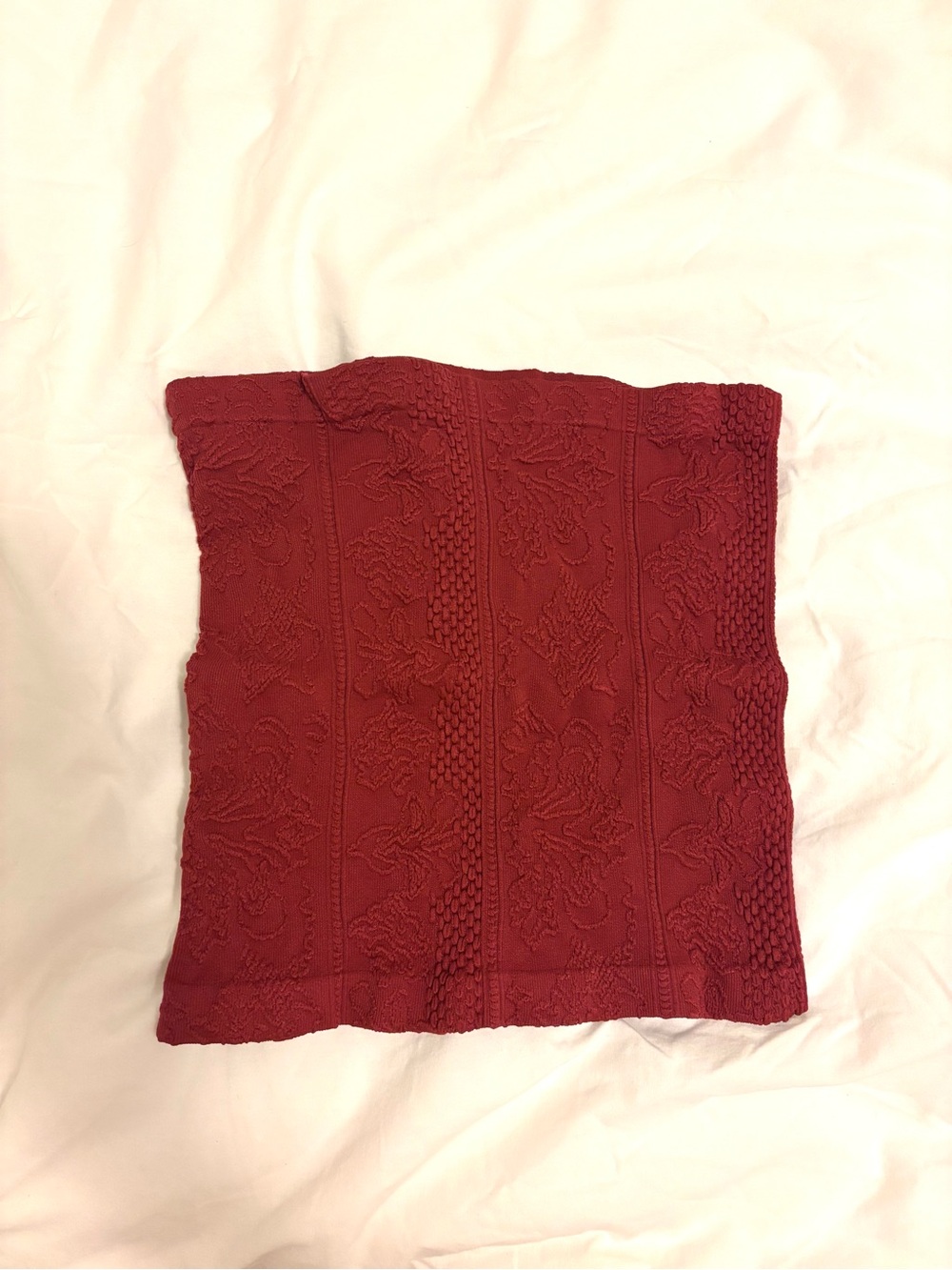 BDG Textured Tube Top in Deep Red